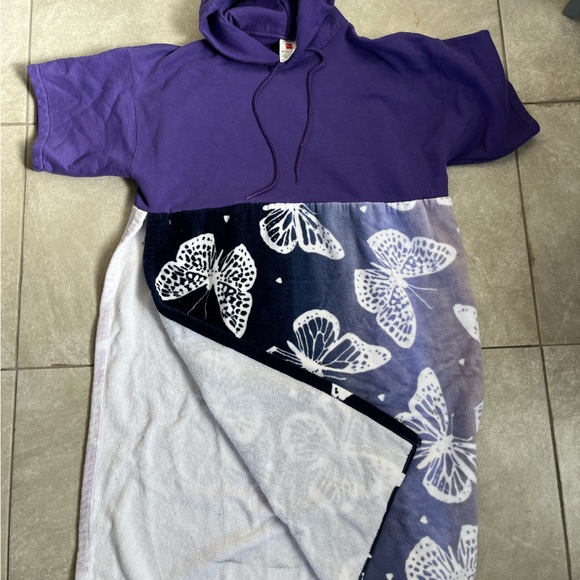 Cozy surf purple hombre butterfly poncho - Picture 5 of 10